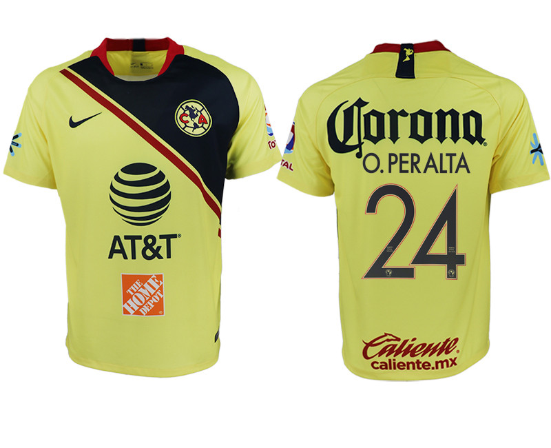 2018 19 Club America 24 O. PERALTA Home Soccer Jersey