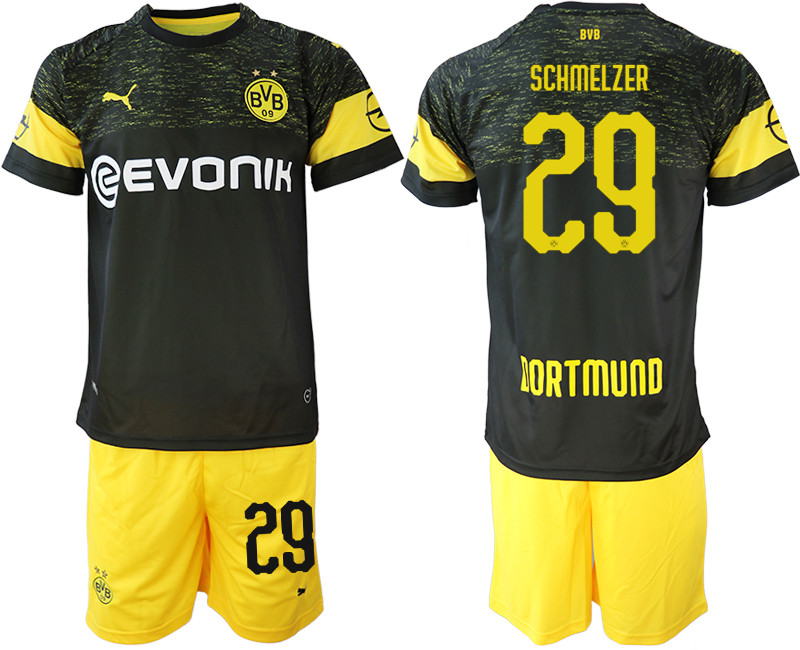 2018 19 Dortmund 29 SCHMELZER Away Soccer Jersey