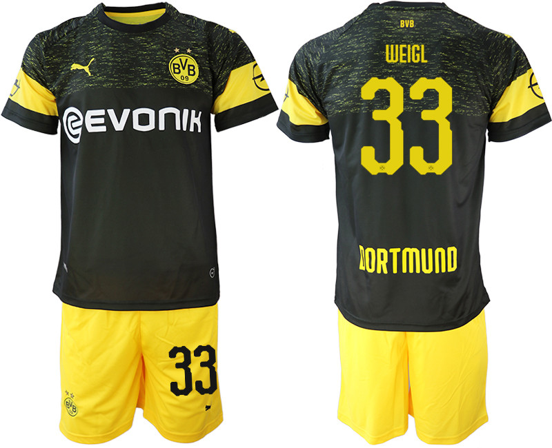 2018 19 Dortmund 33 WEIGL Away Soccer Jersey