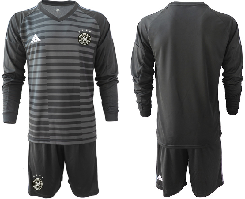 2018 19 Germany Black Long Sleeve Goalkeeper Soccer Jersey