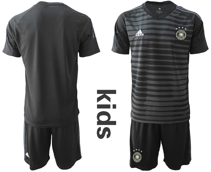 2018 19 Germany Black Youth Goalkeeper Soccer Jersey