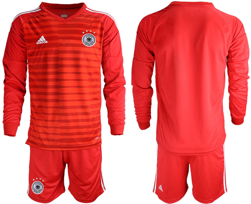 2018 19 Germany Red Long Sleeve Goalkeeper Soccer Jersey