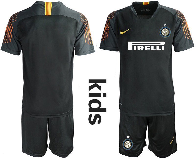 2018 19 Inter Milan Black Youth Goalkeeper Soccer Jersey