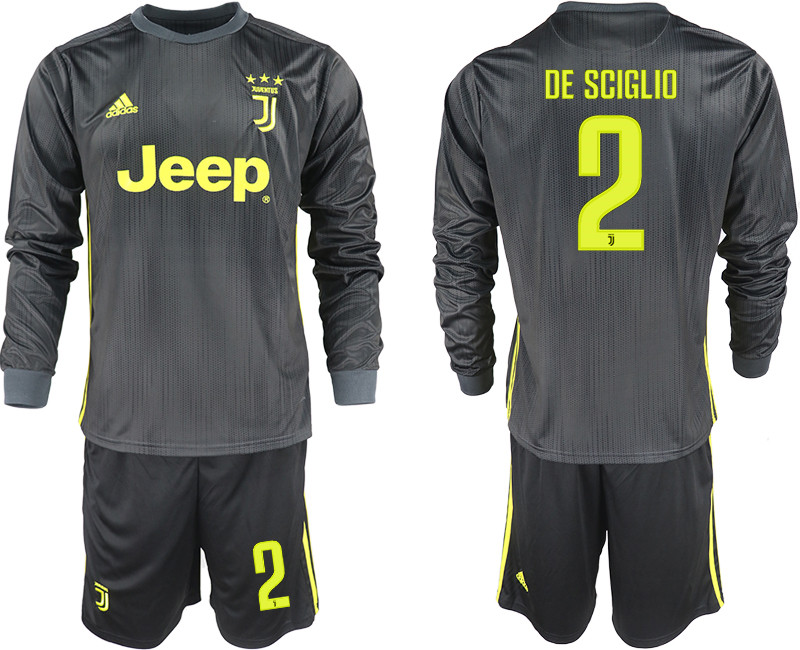 2018 19 Juventus 2 DE SCIGLIO Third Away Long Sleeve Soccer Jersey