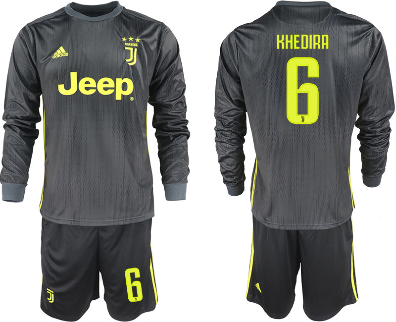 2018 19 Juventus 6 KHEDIRA Third Away Long Sleeve Soccer Jersey