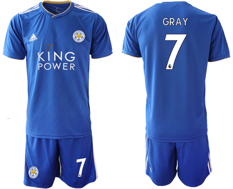 2018 19 Leicester City 7 GRAY Home Soccer Jersey