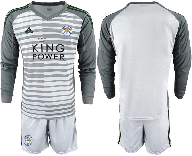 2018 19 Leicester City Gray Long Sleeve Goalkeeper Soccer Jersey