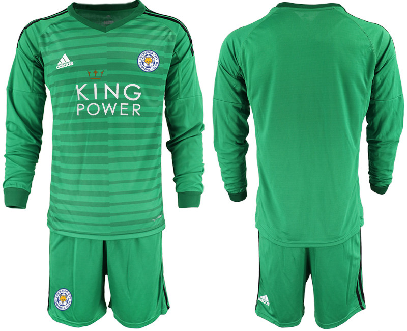 2018 19 Leicester City Green Long Sleeve Goalkeeper Soccer Jersey