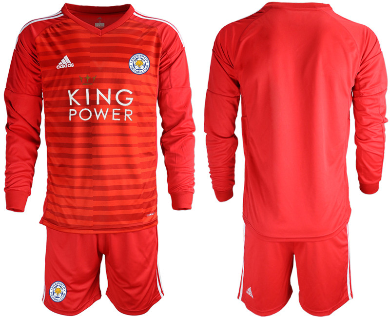 2018 19 Leicester City Red Long Sleeve Goalkeeper Soccer Jersey