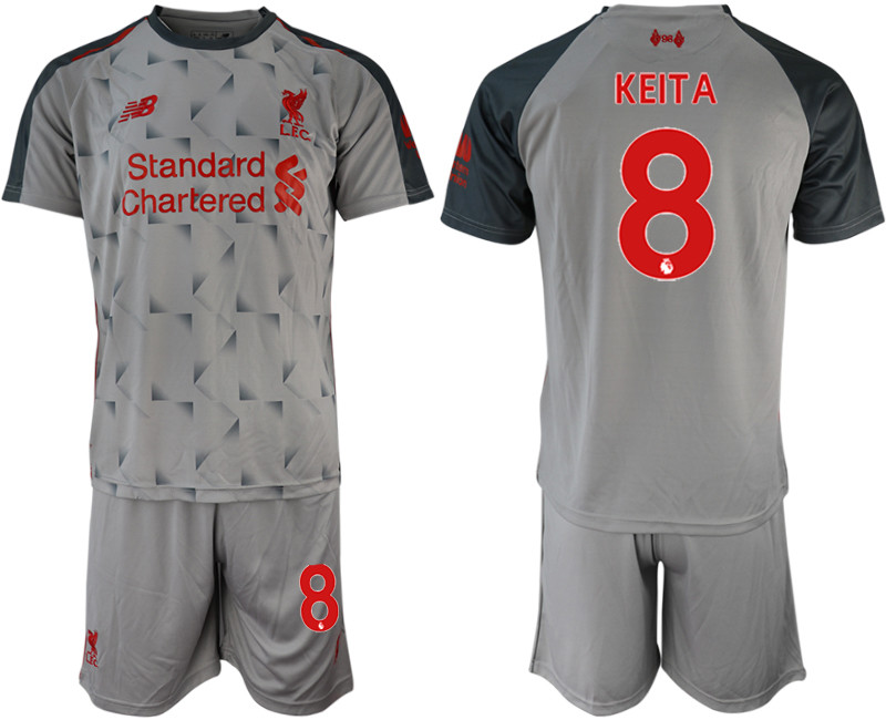 2018 19 Liverpool 8 KEITA Third Away Soccer Jersey