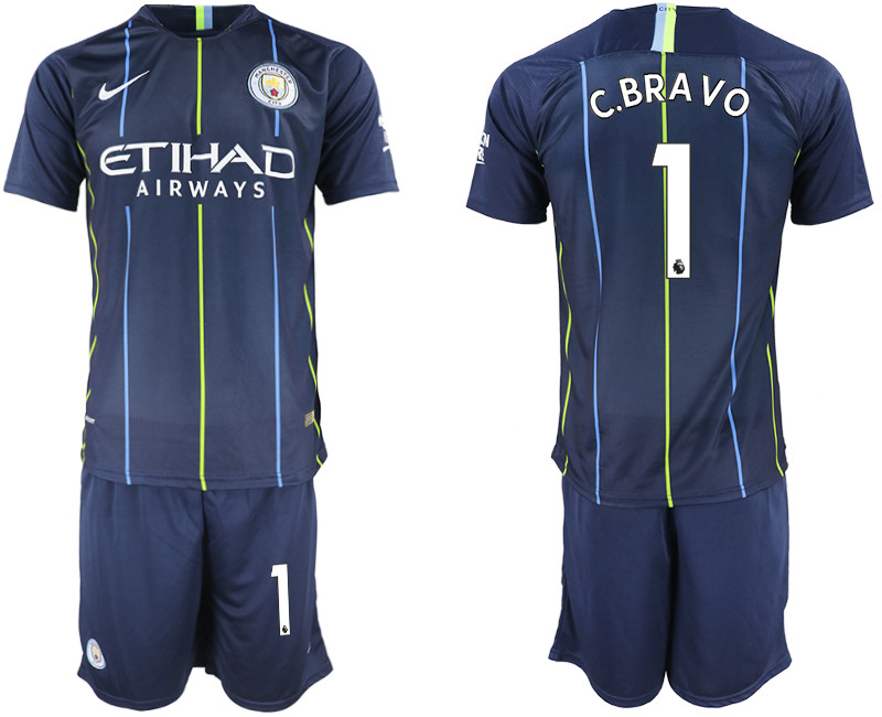 2018 19 Manchester City 1 C.BRAVO Away Soccer Jersey