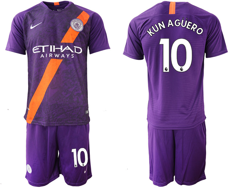 2018 19 Manchester City 10 KUN AGUERO Third Away Soccer Jersey