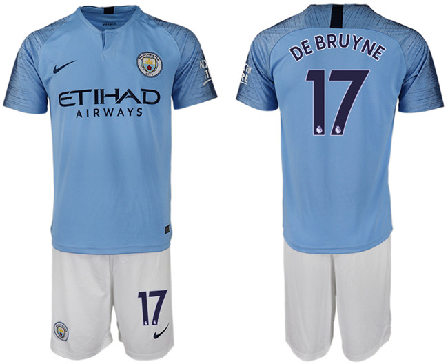 2018 19 Manchester City 17 DE BRUYNE Home Soccer Jersey