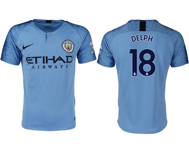 2018 19 Manchester City 18 DELPH Home Thailand Soccer Jersey