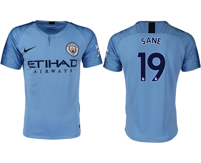 2018 19 Manchester City 19 SANE Home Thailand Soccer Jersey