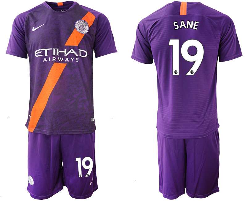 2018 19 Manchester City 19 SANE Third Away Soccer Jersey