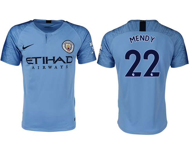 2018 19 Manchester City 22 MENDY Home Thailand Soccer Jersey