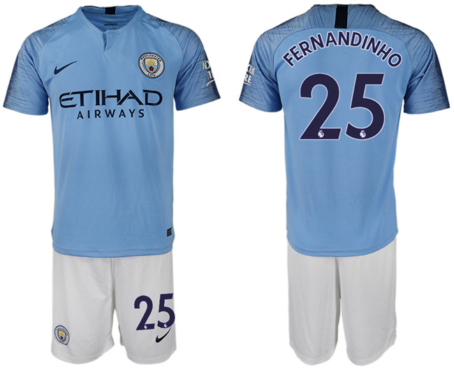 2018 19 Manchester City 25 FERNANDINHO Home Soccer Jersey