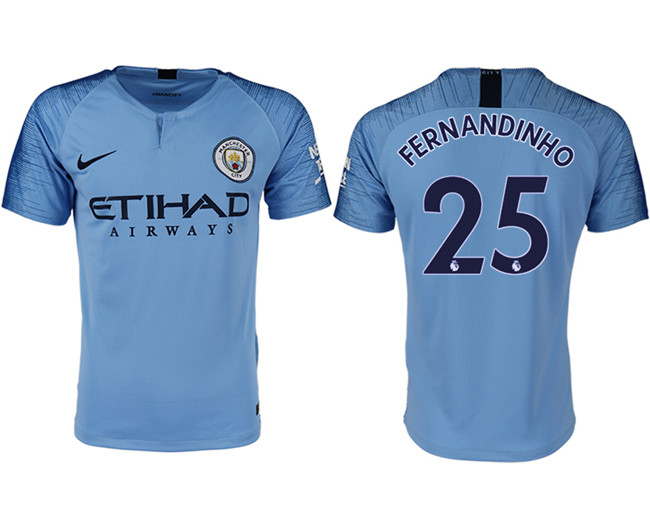 2018 19 Manchester City 25 FERNANDINHO Home Thailand Soccer Jersey