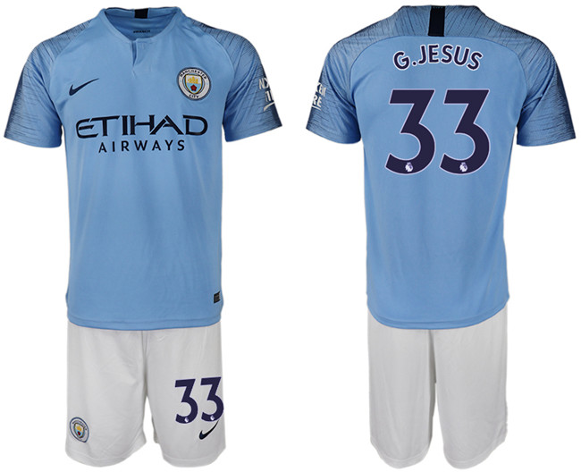 2018 19 Manchester City 33 G.JESUS Home Soccer Jersey