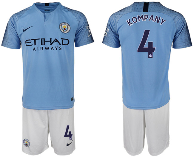 2018 19 Manchester City 4 KOMPANY Home Soccer Jersey