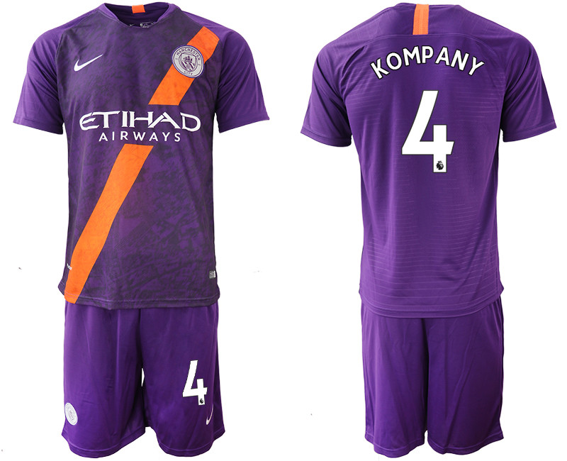 2018 19 Manchester City 4 KOMPANY Third Away Soccer Jersey