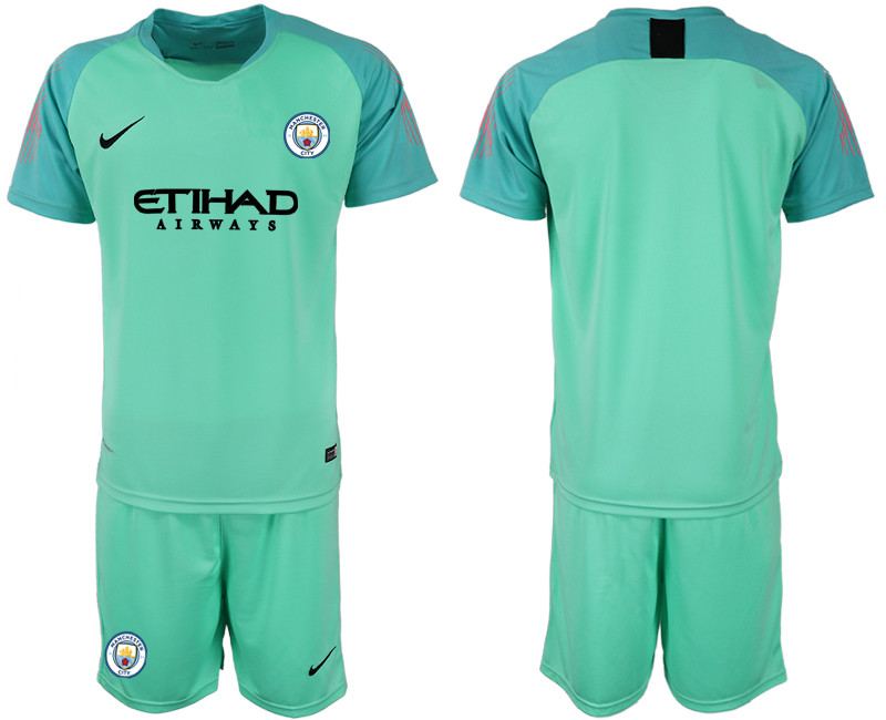 2018 19 Manchester City Green Goalkeeper Soccer Jersey