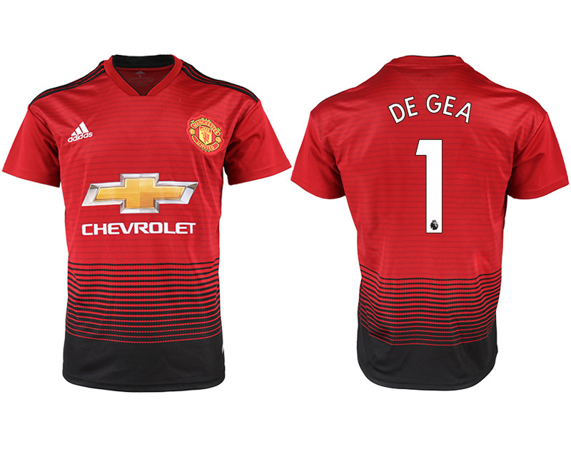 2018 19 Manchester United 1 DE GEA Home Thailand Soccer Jersey