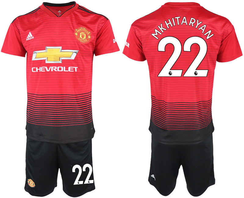 2018 19 Manchester United 22 MKHITARYAN Home Soccer Jersey