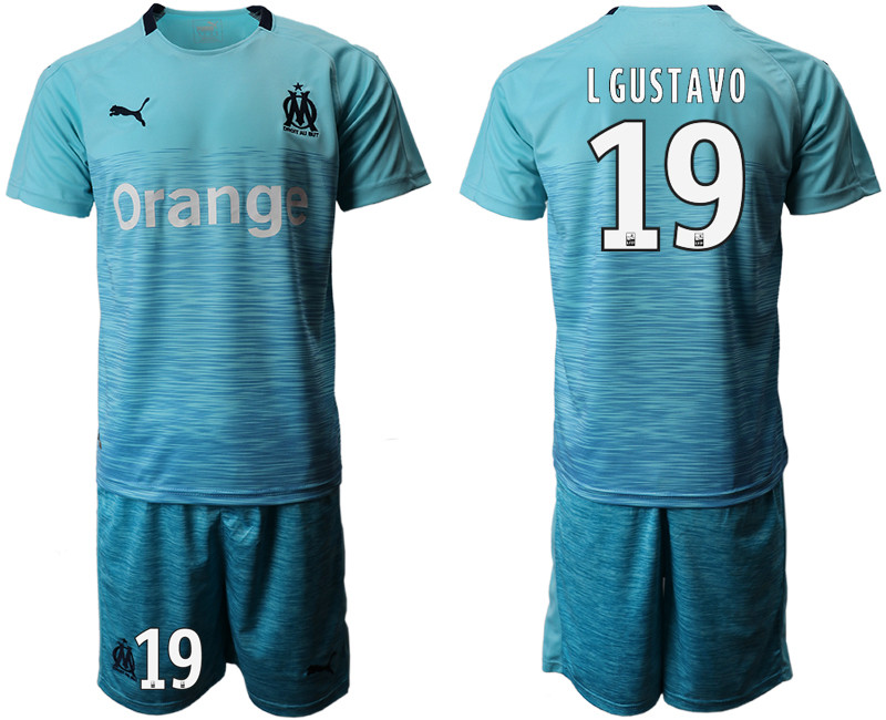 2018 19 Marseille 19 L GUSTAVO Away Soccer Jersey