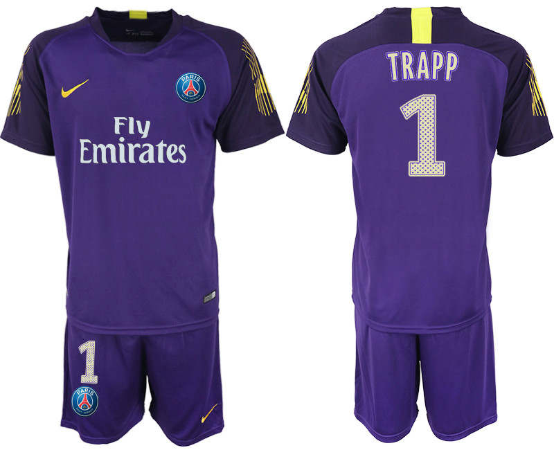 2018 19 Pari Saint Germain 1 TRAPP Home Violet Goalkeeper Soccer Jersey