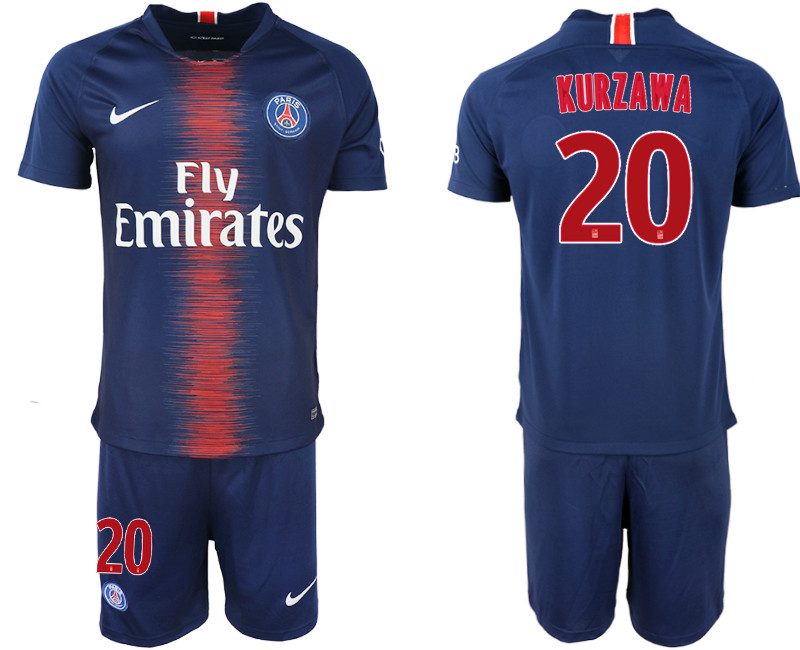 2018 19 Pari Saint Germain 20 KURZAWA Home Soccer Jersey