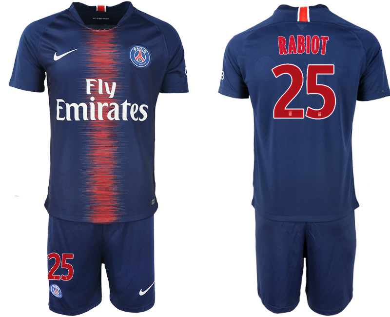 2018 19 Pari Saint Germain 25 RABIOT Home Soccer Jersey