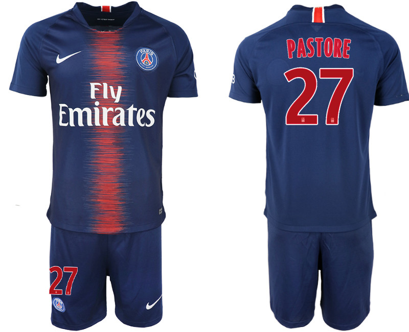 2018 19 Pari Saint Germain 27 PASTORE Home Soccer Jersey