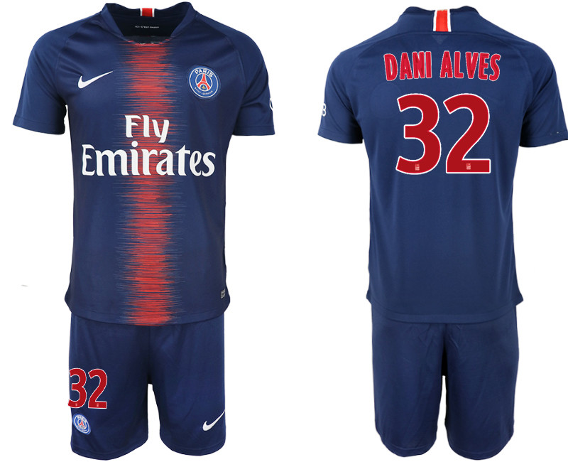 2018 19 Pari Saint Germain 32 DANI ALVES Home Soccer Jersey