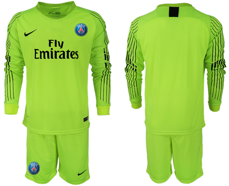 2018 19 Pari Saint Germain Fluorescent Green Goalkeeper Long Sleeve Soccer Jersey