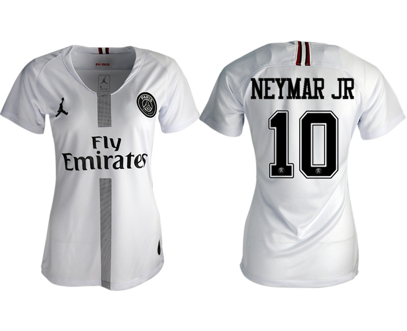 2018 19 Paris Saint Germain 10 NEYMAR JR Away Jordan Women Soccer Jersey