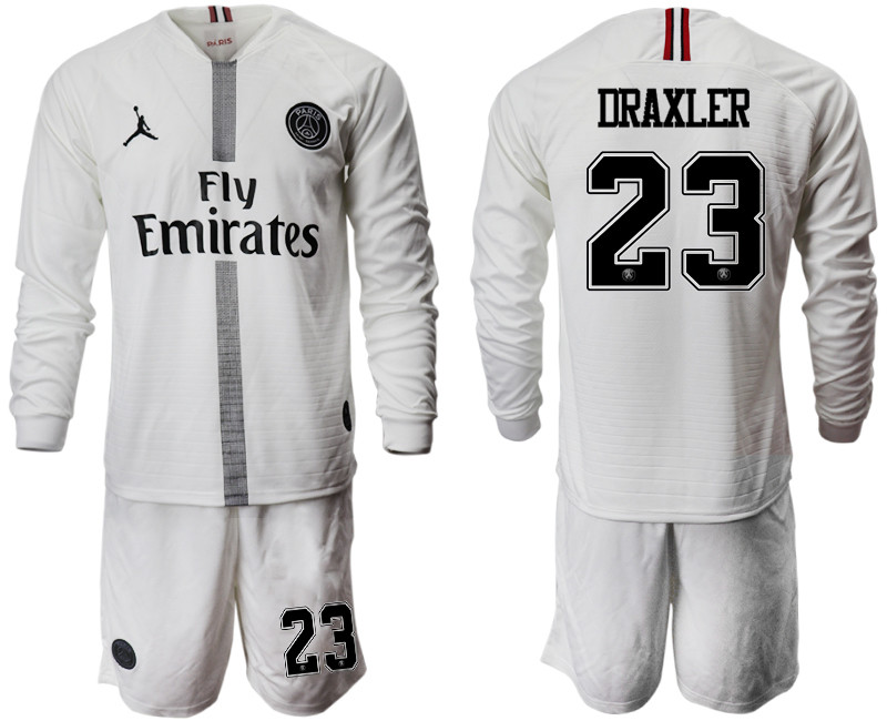 2018 19 Paris Saint Germain 23 DRAXLER Away Long Sleeve Jordan Soccer Jersey