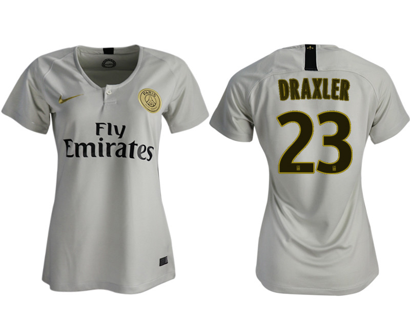 2018 19 Paris Saint Germain 23 DRAXLER Away Women Soccer Jersey