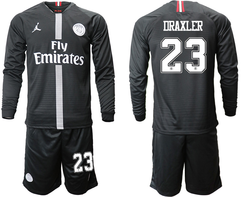 2018 19 Paris Saint Germain 23 DRAXLER Home Long Sleeve Jordan Soccer Jersey