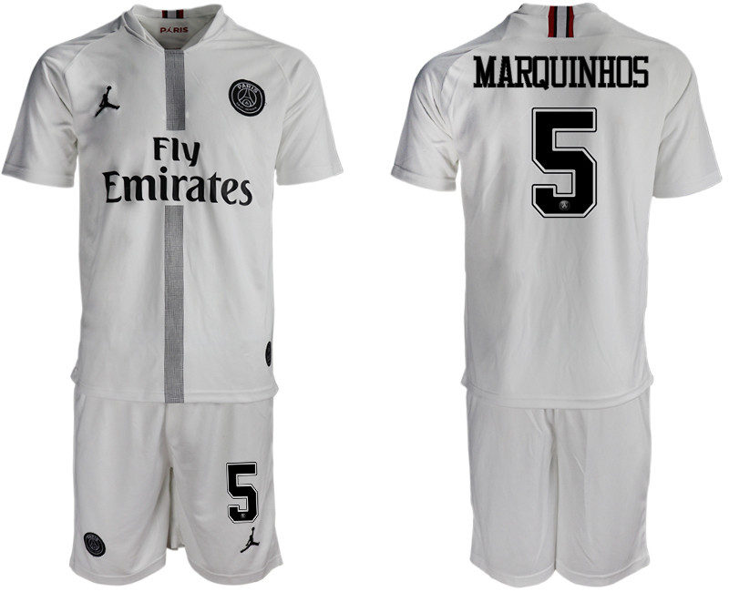 2018 19 Paris Saint Germain 5 MARQUINHOS Away Jordan Goalkeeper Soccer Jersey