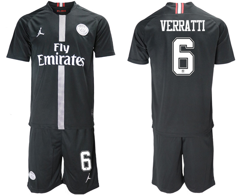 2018 19 Paris Saint Germain 6 VERRATTI Home Jordan Goalkeeper Soccer Jersey