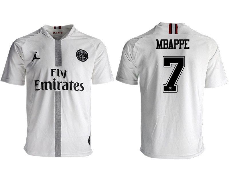 2018 19 Paris Saint Germain 7 MBAPPE Away Thailand Soccer Jersey