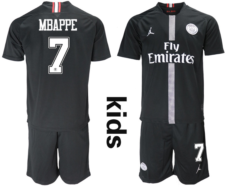 2018 19 Paris Saint Germain 7 MBAPPE Jordan Home Youth Soccer Jersey