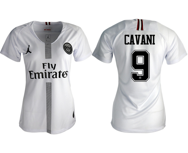 2018 19 Paris Saint Germain 9 CAVANI Away Jordan Women Soccer Jersey