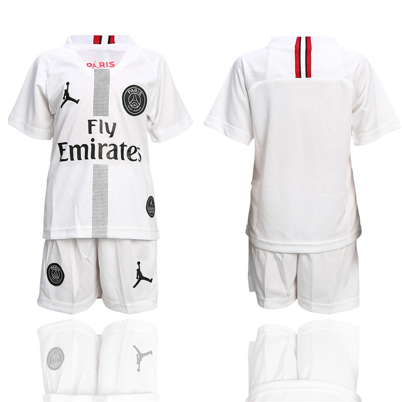 2018 19 Paris Saint Germain Jordan Champions League White Youth Soccer Jersey