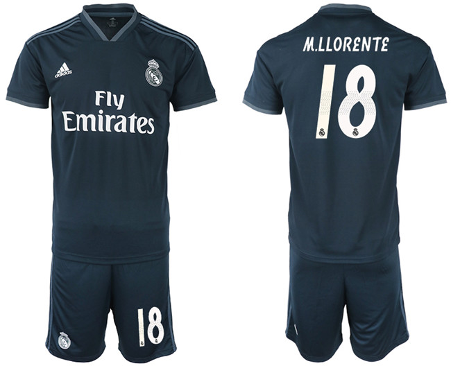 2018 19 Real Madrid 18 M.LLORENTE Away Soccer Jersey