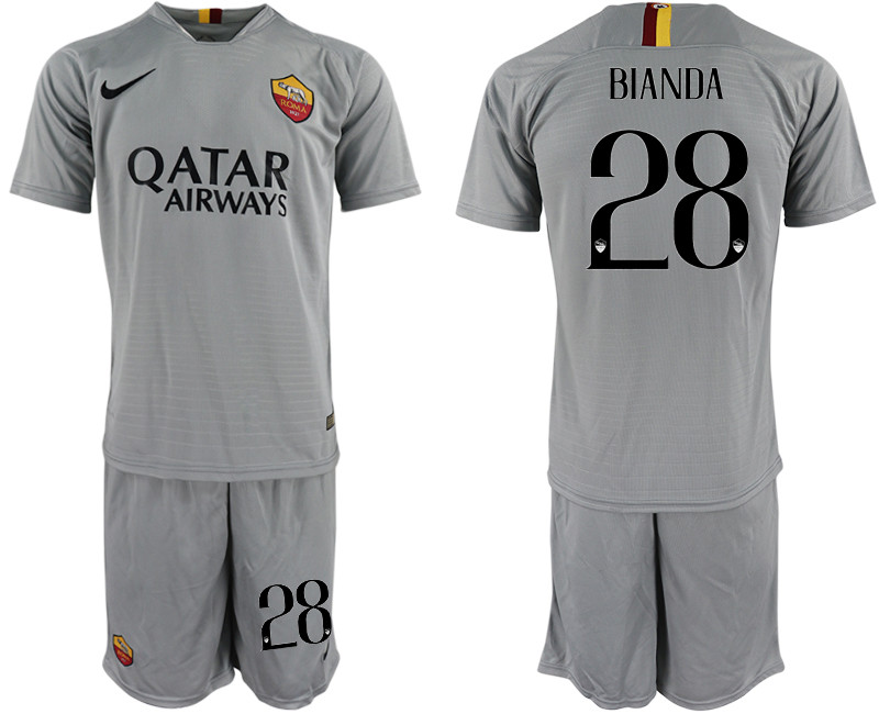 2018 19 Roma 28 BIANDA Away Soccer Jersey