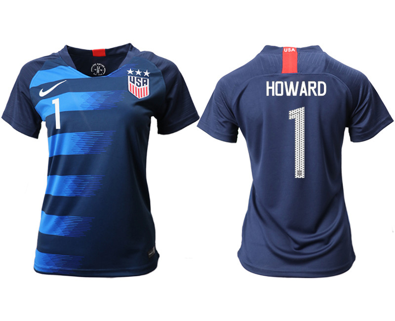 2018 19 USA 1 HOWARD Away Women Soccer Jersey