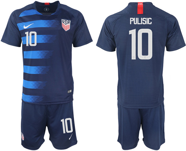 2018 19 USA 10 PULISIC Away Soccer Jersey